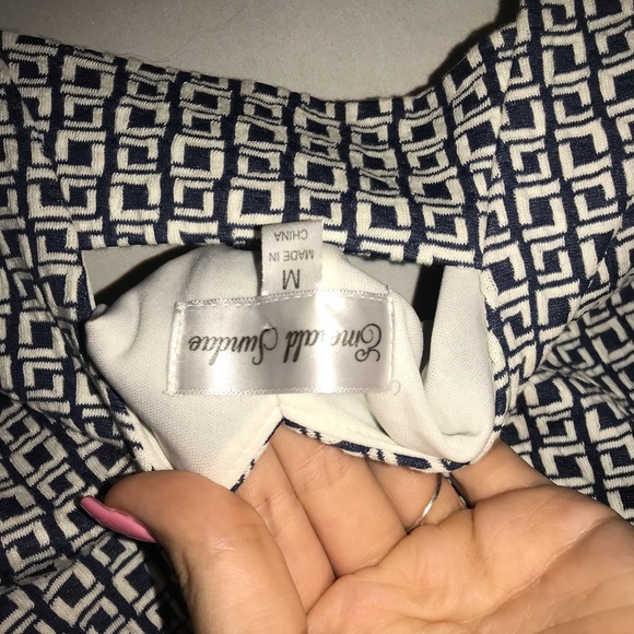 CUTE NAVY BLUE & WHITE SKATER DRESS ; SIZE M - Picture 4 of 6